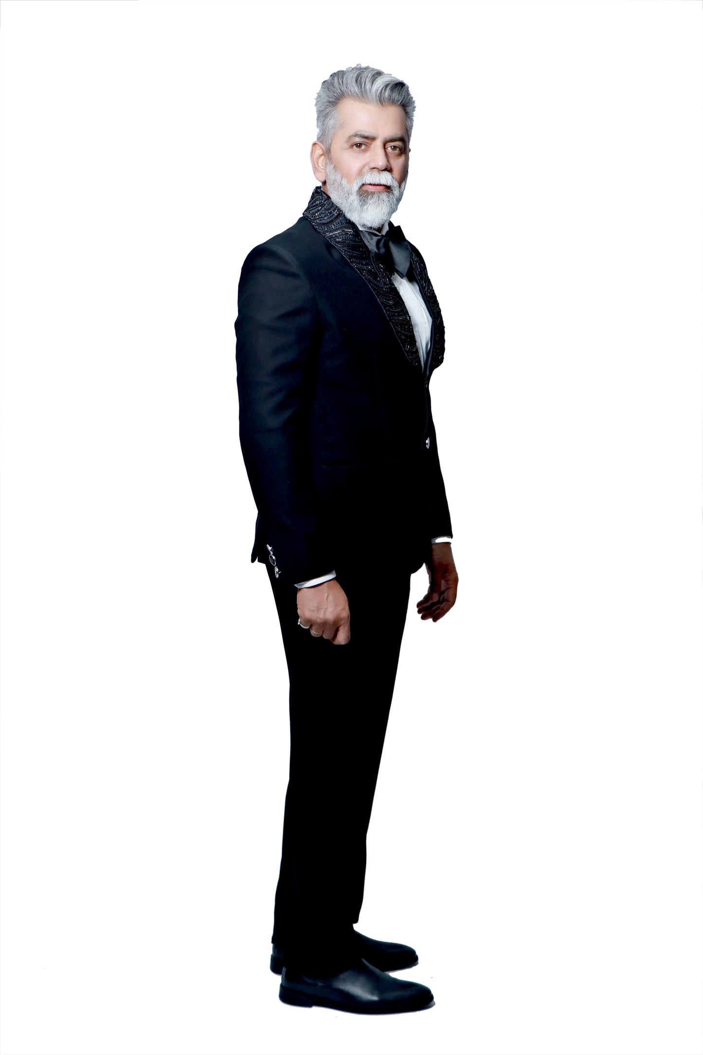 BLACK TUXEDO EMBROIDERY SUITS