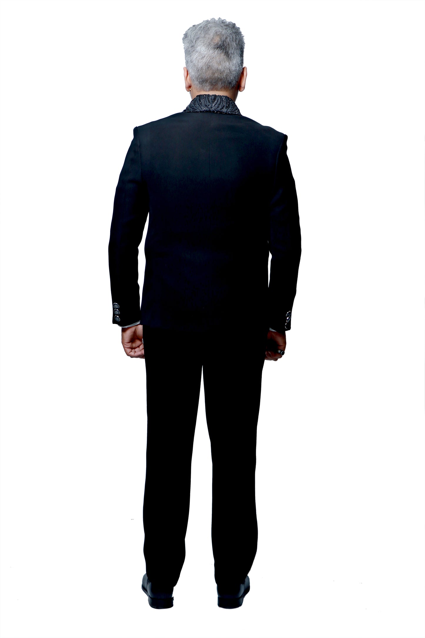 BLACK TUXEDO EMBROIDERY SUITS